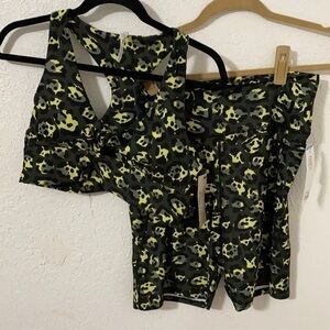 Sage animal print yoga set
